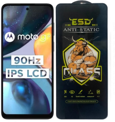 Blate Edge To Edge Tempered Glass for Motorola G22, ESD Tempered Glass, ESD Screen Protector, Anti Static, Screen Protector(Pack of 1)