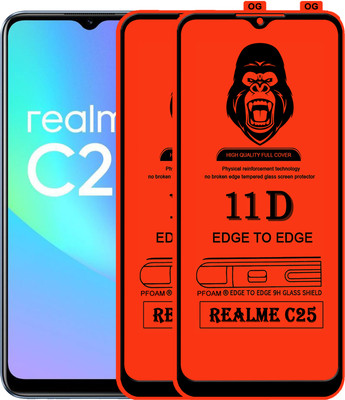 Rofix star Edge To Edge Tempered Glass for REALME C25(Pack of 2)