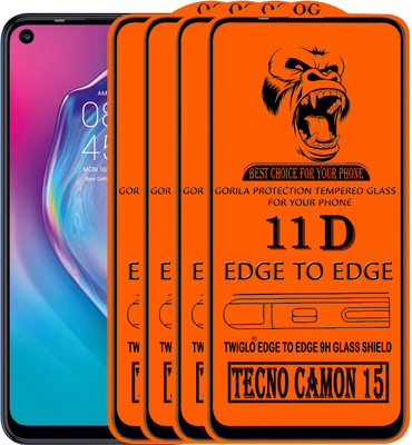 TWIGLO Edge To Edge Tempered Glass for TECNO CAMON 15(Pack of 4)