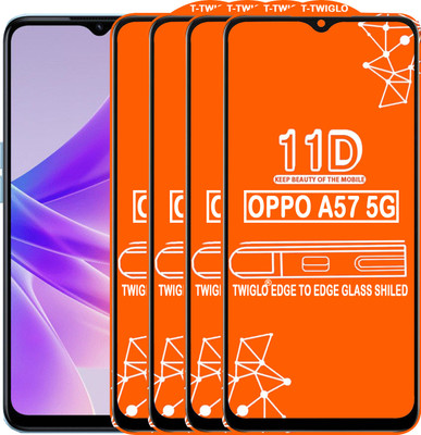 TWIGLO Edge To Edge Tempered Glass for OPPO A57 5G(Pack of 4)