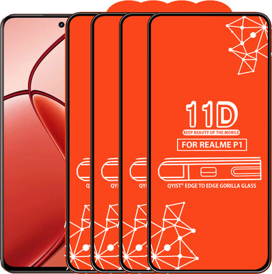 Qyist Edge To Edge Tempered Glass for Realme P1(Pack of 4)