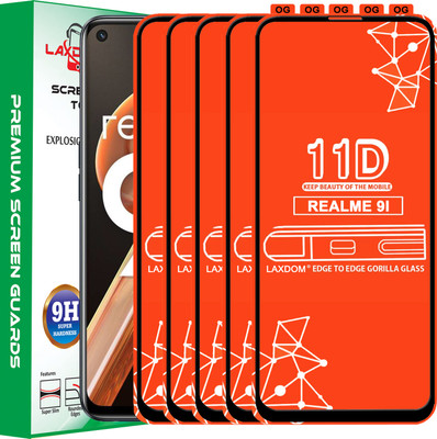 Laxdom Edge To Edge Tempered Glass for REALME 9I(Pack of 5)