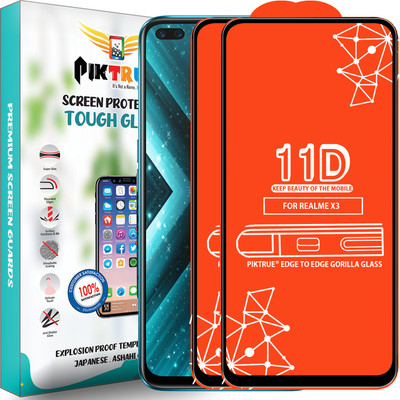 PikTrue Edge To Edge Tempered Glass for Realme X3(Pack of 2)