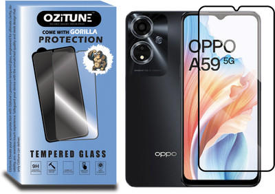 OZitune Edge To Edge Tempered Glass for Oppo A59 5G, Screen Protector Optical Clarity Edge to Edge Guard(Pack of 1)