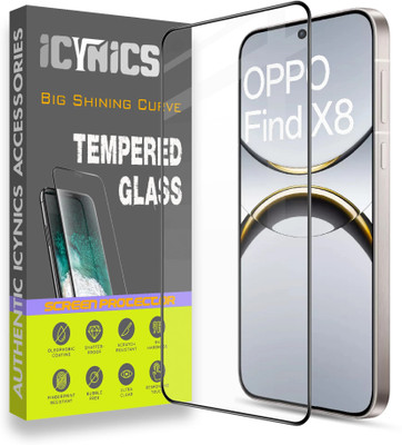 ICYNICS Edge To Edge Tempered Glass for Oppo Find X8, Anti-Fingerprint, Waterproof, Oil-resistant, Bubble-Free, Anti-Static, Scratch Resistant Full Coverage with Wooden box to ensure safety(Pack of 1)