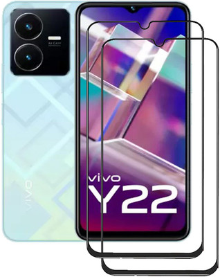 INFINITYWORLD Edge To Edge Tempered Glass for vivo Y22(Pack of 2)
