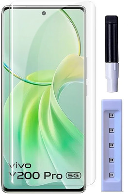 OneTech Edge To Edge Tempered Glass for Vivo Y200 Pro 5G 9H Hardness, UV Screen Protector(Pack of 1)