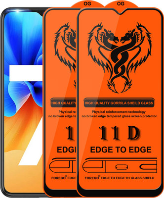 Forego Edge To Edge Tempered Glass for Tecno Spark 7(Pack of 2)