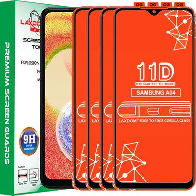 Laxdom Edge To Edge Tempered Glass for SAMSUNG GALAXY A04(Pack of 4)