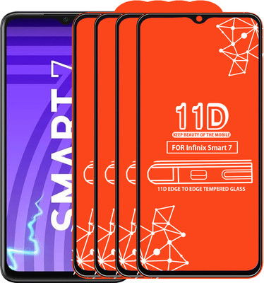 Qyist Edge To Edge Tempered Glass for Infinix Smart 7(Pack of 4)