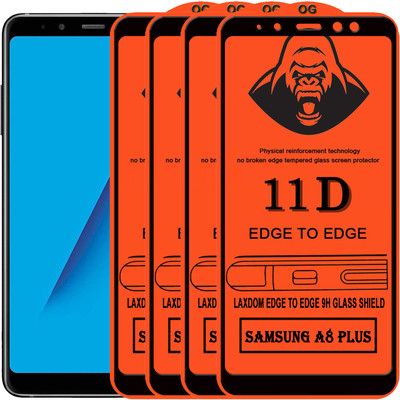 Laxdom Edge To Edge Tempered Glass for SAMSUNG GALAXY A8 PLUS(Pack of 4)