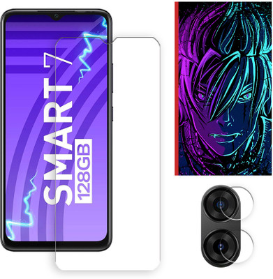 ARBAN Edge To Edge Tempered Glass for Infinix Smart 7 4G Tempered Glass Screen Protector | Anti-Scratch | Edge to Edge Full Coverage | 9H Hardness (1 FRONT SCREEN GUARD + 1 CAMERA LENS PROTECTOR + 1 FREE BACK EMBOSSED SKIN002)(Pack of 1)