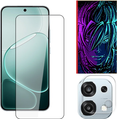 SOMTONE Edge To Edge Tempered Glass for Oppo A6 Pro 5G Tempered Glass Screen Protector | Anti-Scratch | Edge to Edge Full Coverage | 9H Hardness ( 1 FRONT SCREEN GUARD + 1 CAMERA LENS PROTECTOR + 1 FREE BACK EMBOSSED SKIN002 )(Pack of 1)