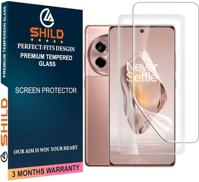 shild Edge To Edge Tempered Glass for Oneplus 12R(Pack of 2)