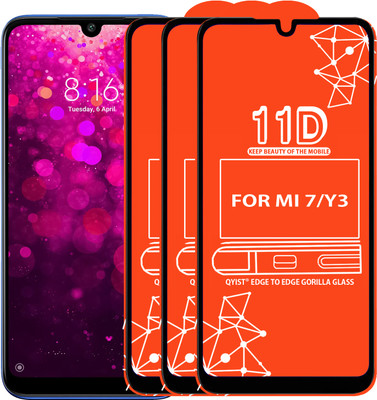 Qyist Edge To Edge Tempered Glass for FOR REDMI 7, REDMI Y3(Pack of 3)