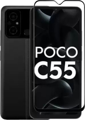 VISHZONE Edge To Edge Tempered Glass for POCO C55(Pack of 1)