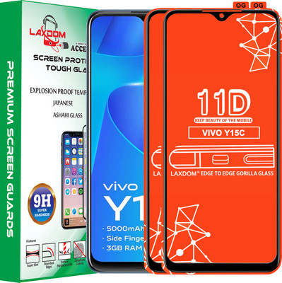 Laxdom Edge To Edge Tempered Glass for VIVO Y15C(Pack of 2)