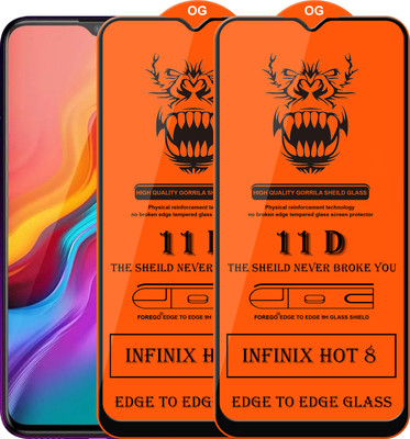 Forego Edge To Edge Tempered Glass for Infinix Hot 8(Pack of 2)