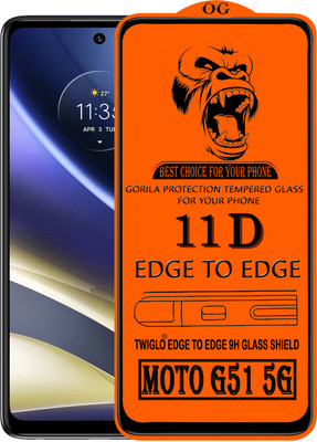 TWIGLO Edge To Edge Tempered Glass for MOTO G51 5G(Pack of 1)