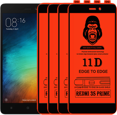 Rofix star Edge To Edge Tempered Glass for Mi Redmi 3S Prime(Pack of 4)