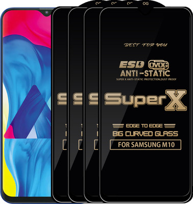 Roxel Edge To Edge Tempered Glass for Samsung Galaxy M10(Pack of 4)