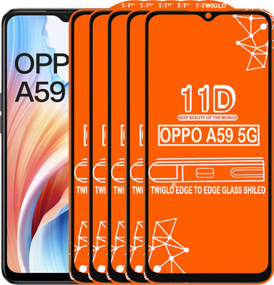 TWIGLO Edge To Edge Tempered Glass for OPPO A59 5G(Pack of 5)