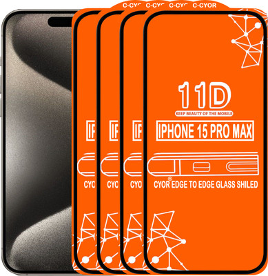 CYOR Edge To Edge Tempered Glass for IPHONE 15 PRO MAX(Pack of 4)
