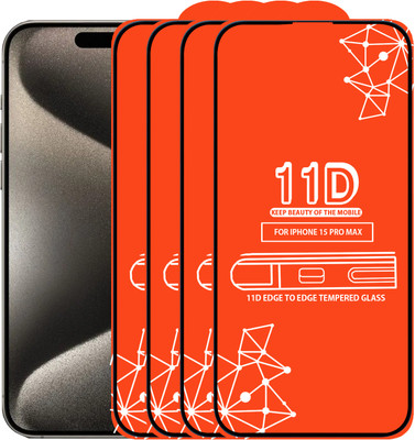 Roxel Edge To Edge Tempered Glass for Iphone 15 Pro Max(Pack of 4)