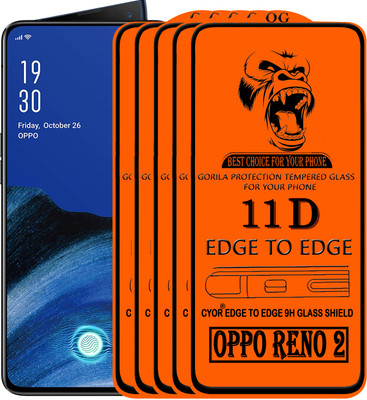 CYOR Edge To Edge Tempered Glass for OPPO Reno 2(Pack of 5)