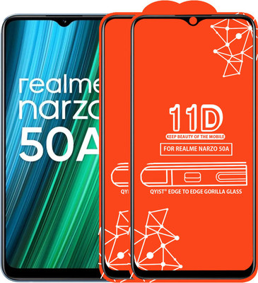 Qyist Edge To Edge Tempered Glass for Realme Narzo 50A(Pack of 2)