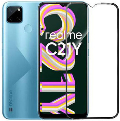 SM Styles Edge To Edge Tempered Glass for Realme C21Y(Pack of 1)