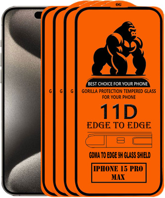GDMA Edge To Edge Tempered Glass for Apple iPhone 15 Pro Max(Pack of 4)