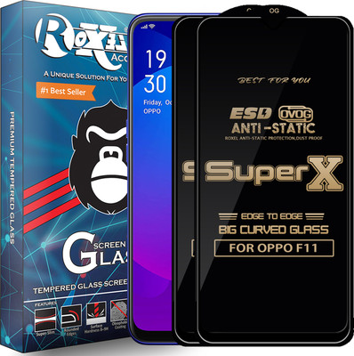 Roxel Edge To Edge Tempered Glass for OPPO F11(Pack of 2)