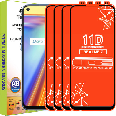 PFOAM Edge To Edge Tempered Glass for REALME 7(Pack of 4)