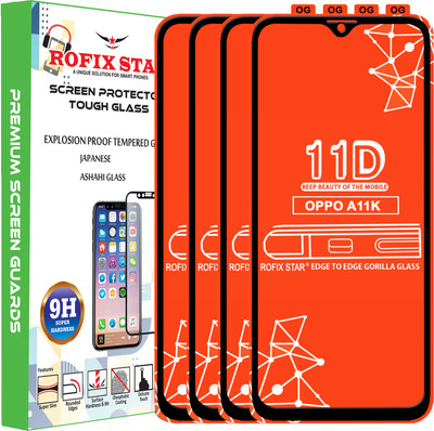Rofix star Edge To Edge Tempered Glass for OPPO A11K(Pack of 4)