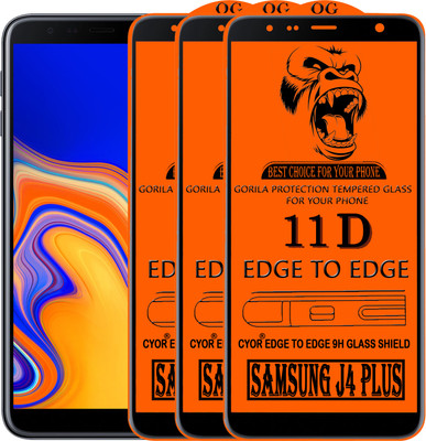 CYOR Edge To Edge Tempered Glass for SAMSUNG J4 PLUS(Pack of 3)