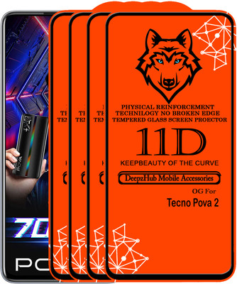 DeepzHub Edge To Edge Tempered Glass for Tecno Pova 2(Pack of 4)