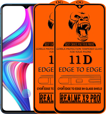 CYOR Edge To Edge Tempered Glass for Realme X2 Pro(Pack of 2)