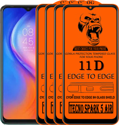 CYOR Edge To Edge Tempered Glass for TECNO SPARK 5 AIR(Pack of 4)