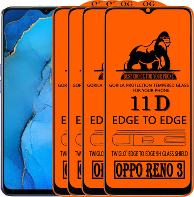 TWIGLO Edge To Edge Tempered Glass for OPPO RENO 3(Pack of 4)