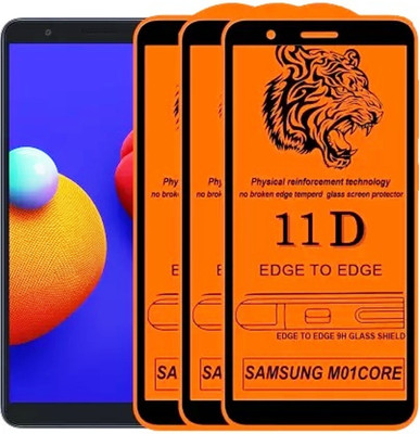 HIE POWER Edge To Edge Tempered Glass for Samsung Galaxy A01 Core --| 9H Hardness, Anti-Scratch Edge to Edge Full Glue Mobile Screen protector with Wet & dry Wipes |(Pack of 2)