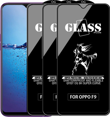 Qyist Edge To Edge Tempered Glass for Oppo F9(Pack of 3)