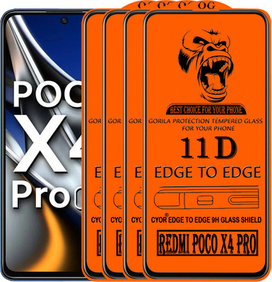 CYOR Edge To Edge Tempered Glass for REDMI POCO X4 PRO(Pack of 4)