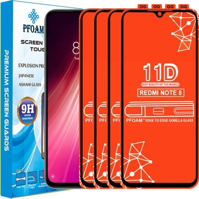 PFOAM Edge To Edge Tempered Glass for REDMI NOTE 8(Pack of 4)