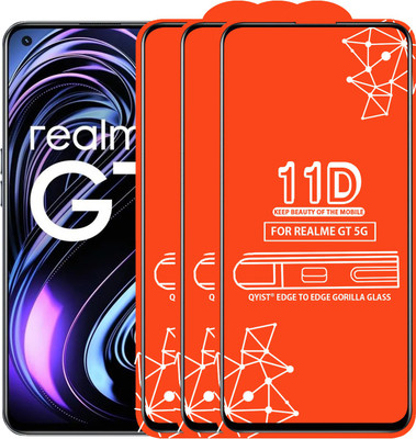 Qyist Edge To Edge Tempered Glass for Realme Gt 5G(Pack of 3)