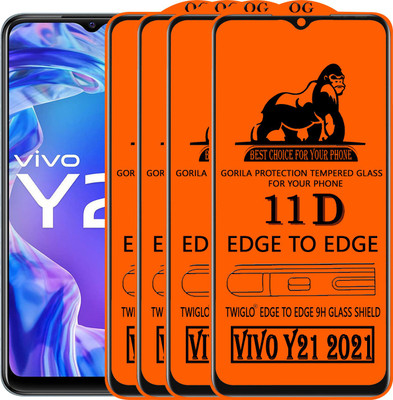 TWIGLO Edge To Edge Tempered Glass for VIVO Y21 2021(Pack of 4)
