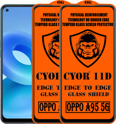 CYOR Edge To Edge Tempered Glass for OPPO A95 5G(Pack of 2)