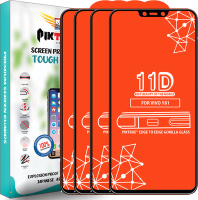 PikTrue Edge To Edge Tempered Glass for Vivo Y81(Pack of 4)