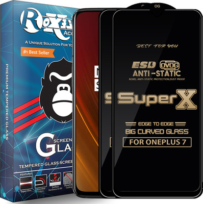 Roxel Edge To Edge Tempered Glass for ONEPLUS 7(Pack of 2)
