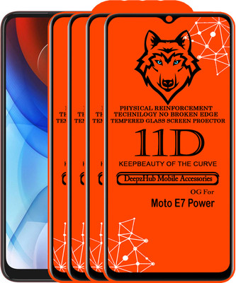 DeepzHub Edge To Edge Tempered Glass for Moto E7 Power(Pack of 4)